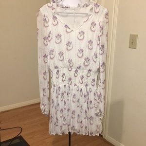 Women’s skater dress with sheer long sleeves M.